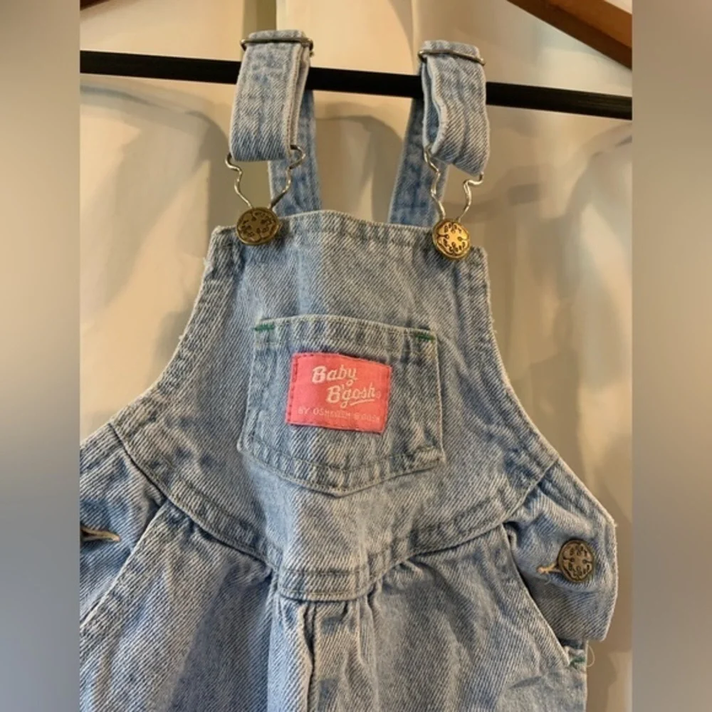 RARE Vintage Demin OshKosh BGosh Vestbak‎ 18m Overalls  1980s pink tag.